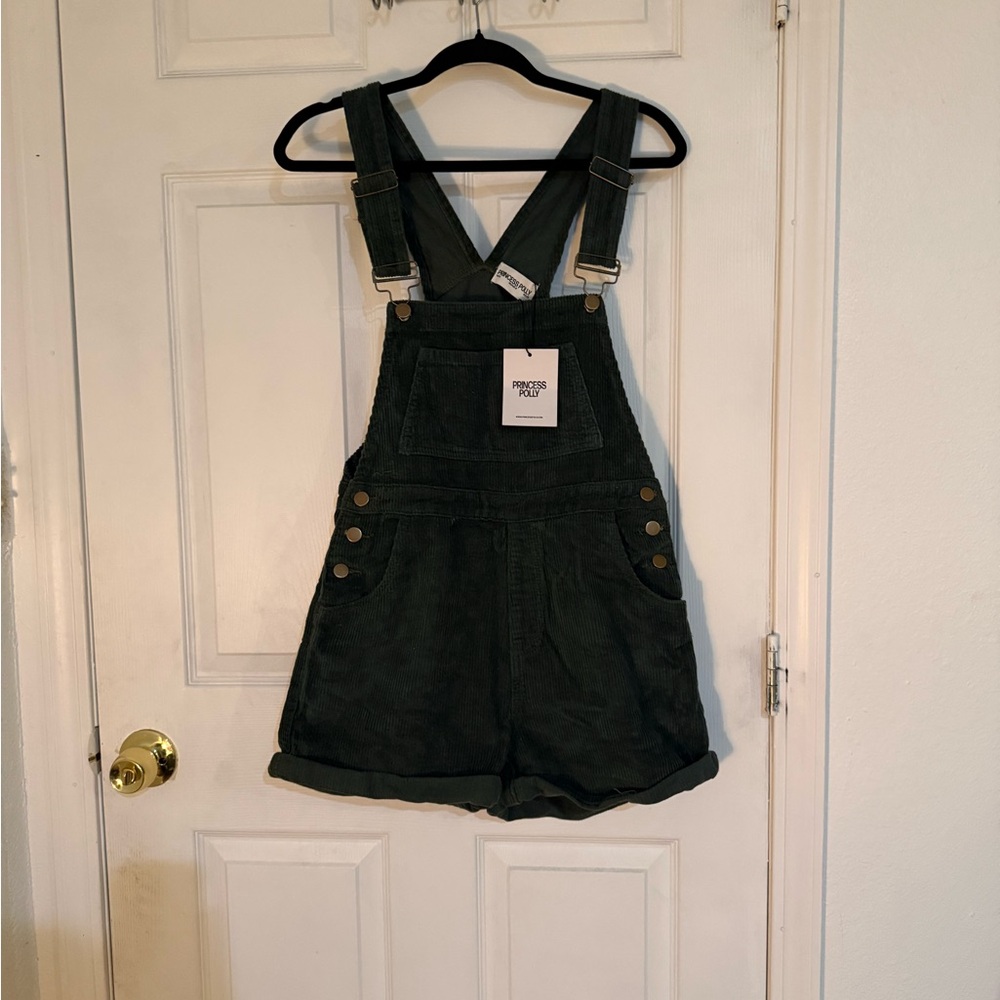 Princess Polly Forest Green Corduroy Overalls